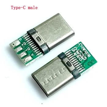1-10KS USB3. 1 Typ C Samec Pájené USB 3.1 C Rozhraní Plug S PCB Deska