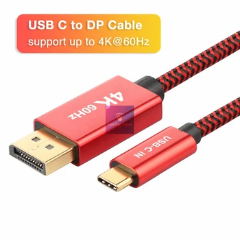 1,8 m DP USB C Kabel Display Port Adaptér Typu C DP Alt Režim Měniče Zobrazení na Monitoru, Projektoru USB C pro Android Telefon, Notebook