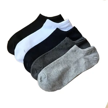 2020 Nové 100% Bavlna, Černé Krátké Ponožky Muži Jaro Léto Tenké Low - Top Krátké Pánské Ponožky Size39-43 Vysoce Kvalitní Socks 5Pairs/Lot