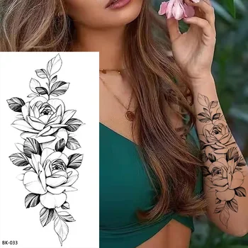 2022 Nový Flash Tetování Vodotěsné Dočasné Tetování Nálepka Rty Tisk Květiny Motýl Tělo Umění Rameno Falešný Rukáv Tetování pro Ženy