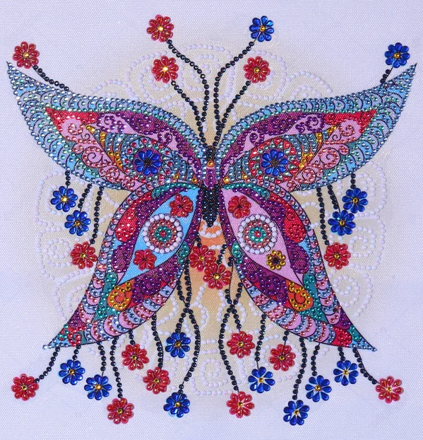 Diamond Malování Speciální Tvar Motýl Květina Drahokamu Diamond Výšivky Prodej Dekorace Továrny Přímé 30x30cm