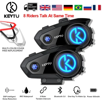 2ks K10 Motocykl Intercom Helmu Headset Bluetooth BT5.0 Bezdrátový Komunikátor Interphone fit 8 Jezdců Vodotěsné