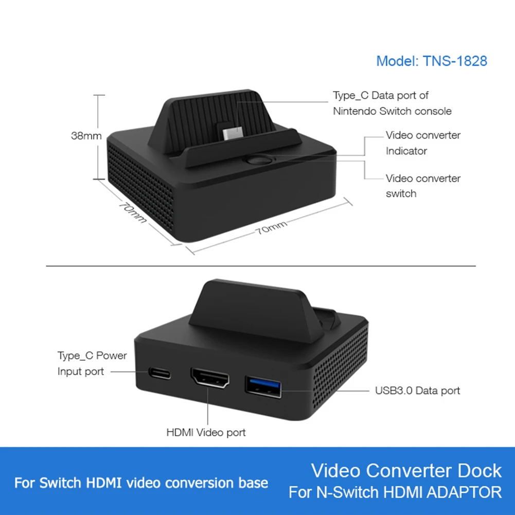 Elektronické Příslušenství Stroje TNS-1828 Dokovací Stanice HDMI-kompatibilní TV Adaptér s USB C příkon pro Nintendo Spínač