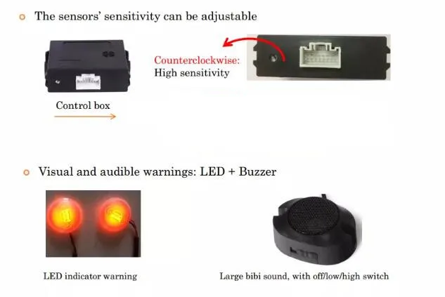 Univerzální BSM Auto Blind Spot Monitoring Systému, 2 Ultrazvukové snímače radar 2 LED Indikátor 1 detekce Alarmu při Změně jízdního Pruhu Assit
