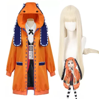 Anime Kakegurui Yomotsuki Runa Cosplay Kostým Kabát Jk Školy Dívčí Bunda Gambler Ponožky Sada Halloween Kostýmy