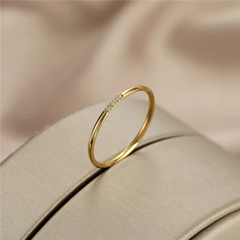 Anslow Módní Šperky Originální Design Zlaté Barvy Zirkon Titan Ocel Ženské Dívky, Děti, Prst Extrémní Tenký Valentýna