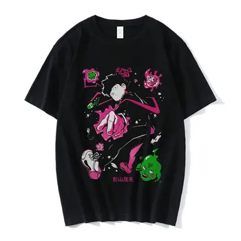 Japonské Anime Mob Psycho 100 Print T Shirt Manga Shigeo Kageyama Grafické trička Muži Harajuku Tees Ležérní Oversize Páry