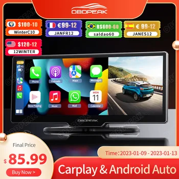 K2 Dual Lens 4K Carplay A Android Auto AUX Dash Cam 2160P Dashboard Auto DVR GPS Navigace Video Recorder 5G WIFI Mirror Odkaz