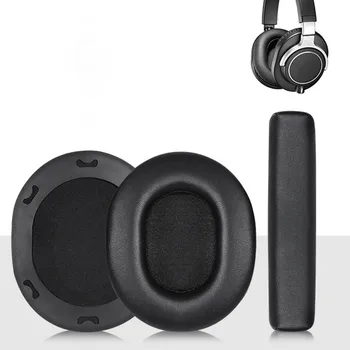 Kožené Náušníky pro Audio Technica ATH M70X Headset Chrániče uší z Paměťové Pěny Kryty, Sluchátka, Ušní Polštářky Headbeam