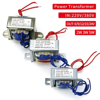 Mini EI transformátor AC-AC 220V vstup 6V 9V 12V 15V 24V transformátor dvakrát 12V 9V-0-9V 2W/VA, Elektronické Trafo