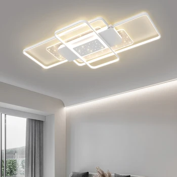 Moderní Jednoduché Bílé Led Lustr Nového Domova Obývací Pokoj Ložnice Stropní Lampa Pro Vnitřní Výzdobu Osvětlení Celého Domu Lampy