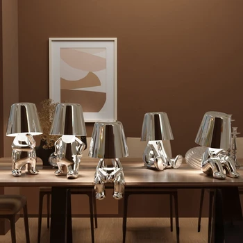MYSLITEL LAMPA Nordic Iorn Bar Stolní Lampa Touch Dobíjecí psací Stůl Světlo, Ochranu Očí, lampičky na Čtení pro Noční Restaurace Dekor