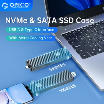 ORICO 2 v 1 USB Type-C Duální Rozhraní M. 2 SSD Případě Podpory M2 NVMe M Klíč SATA NGFF M&B Klíč SSD Pevný Disk s Chladící Vesta