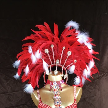 Ručně dělané Nové peří Drát kus hlavy pro samba kostýmy, Doplňky ,samba taneční šaty