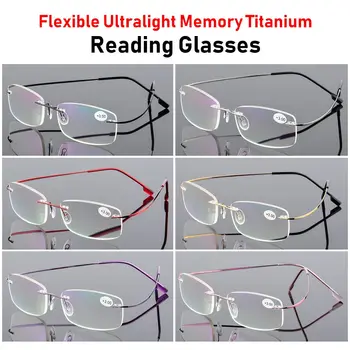 1 ks Síla +10~+40 Flexibilní Brýle Ultralight Vrtaných Brýle na Čtení Presbyopickém Brýle Paměti Titan