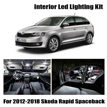 12ks Bílé bez Chyb Auto LED Vnitřní Světlo, osvětlení spz Kit Vhodné Pro 2012-2018 Škoda Rapid Spaceback NH1 Mapu Dome Lampa