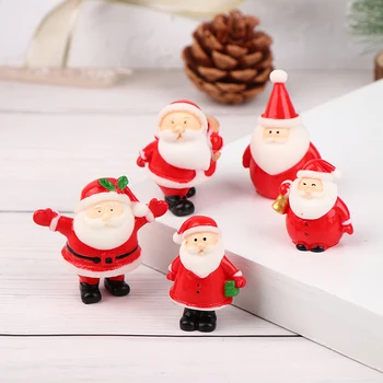 1ks Mini Pryskyřice Vánoční Výzdoba Santa Claus Sněhulák Strom Micro Krajiny Model DIY Miniaturní Zahrada Domácí Dekorace Figurky