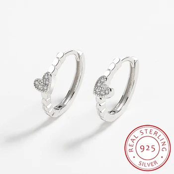 2022 NOVÉ Klasické Srdce Tvar Náušnice Pro Ženy Milují Plné Diamantů Původní originální Sterling Silver Výročí Dárek Šperky