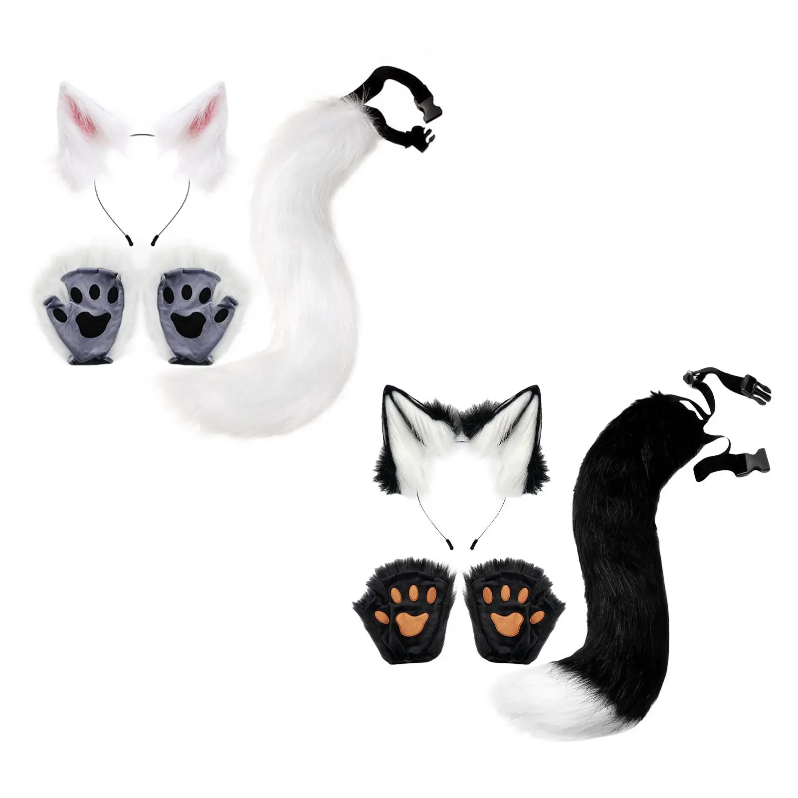 Kočka Kostým Zvíře a nasazený Ocas Rukavice Doplňky, pokrývky hlavy Rekvizity Hračky Uši pro Cosplay Party zdobit Děti Maškarní