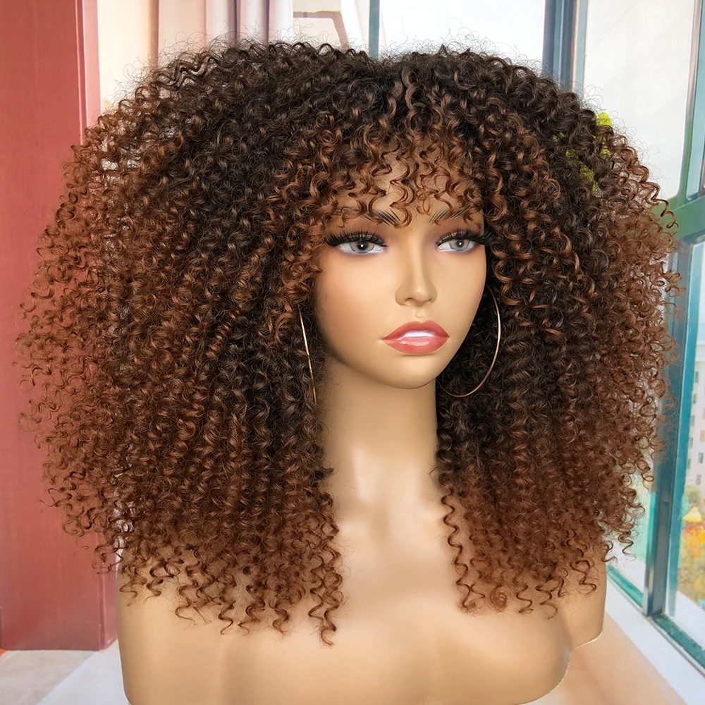 Krátké Vlasy Afro Perverzní Kudrnaté Paruky Pro Černé Ženy, Blondýna Cosplay Syntetické Přírodní Afro Ombre Glueless Vysokoteplotního Červené Paruky