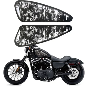 3D Plyn Palivové Nádrže Obtisk Samolepky Pro Harley Sportster XL 883 1200 48 72 Cafe Racer, Street Tracker, Bobber, Scrambler Vrtulník