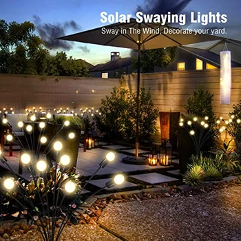 4ks Solární Zahradní Světla LED Kymácející Firefly Světlo, Venkovní, Vodotěsné Trávník Světla RGB Barevné Měnící Cestu Světla pro Party/Dovolená