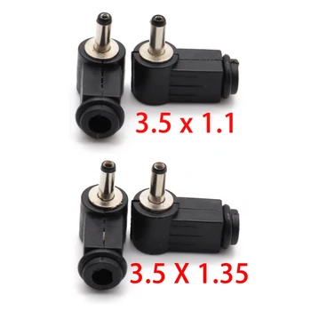 5ks Černé 3,5 mm x 1,35 mm 3,5 mm x 1.1 mm DC Napájecí Konektor Samec Jack Adaptér 90 ° Samec
