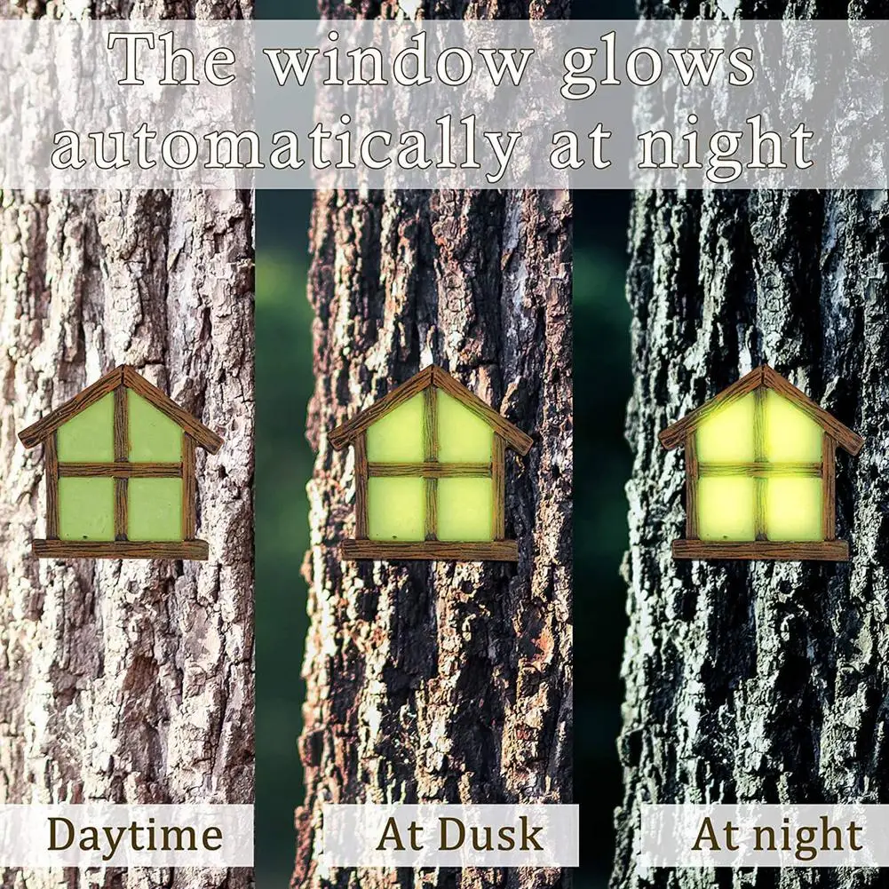 Miniaturní Víla Zahrada, Okno, Dveře Lampa Venkovní Strom Výzdoba Domu Tvář Umění Gnome Dvoře Elf Víla Doplňky, Zahradní Sochy