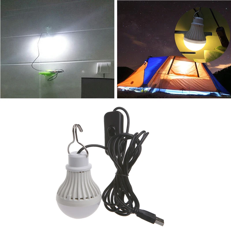 Přenosné USB LED Světlo Žárovka Vypínač LED Camping Lantern Stan Osvětlení 5W L15