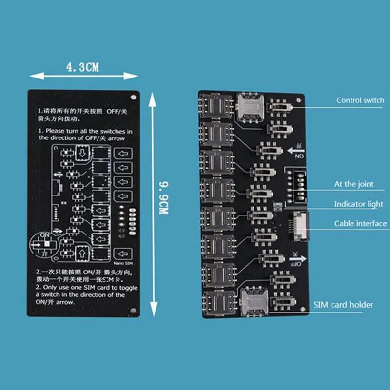 10-Slot SIM Karty Adaptér Multi-SIM Card Reader Mini SIM Nano s Nezávislé Ovládání Přepínač pro iPhone5/6/7/8/X Pokles Lodní dopravy