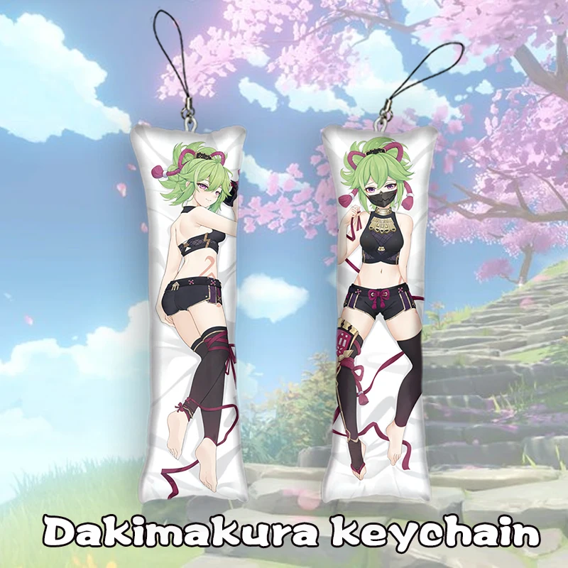 Genshin Dopad Mini Dakimakura Kuki Shinobu Dakimakura Klíčenka Anime Polštář Přívěsek Klíčenka Cosplay Anime Keychain
