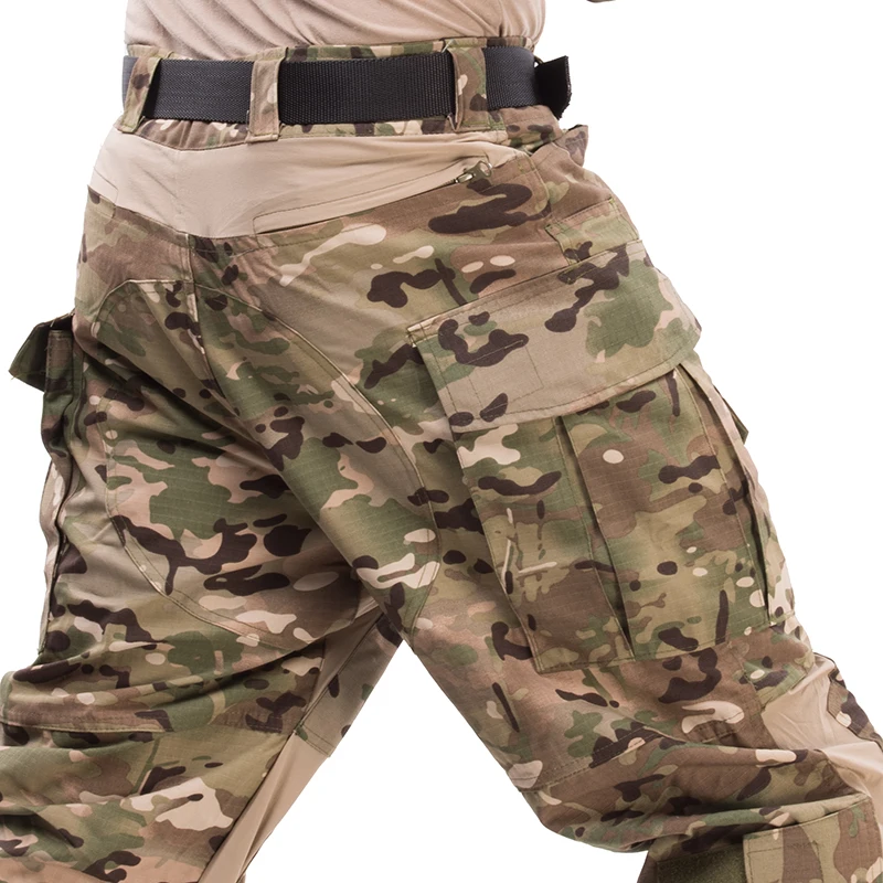 Muži Bojové Kalhoty s Chrániče Kolen Armádní Kalhoty Vojenské Airsoft Taktické Cargo Maskování Multicam Trekingové Lovecké Oblečení Ripstop