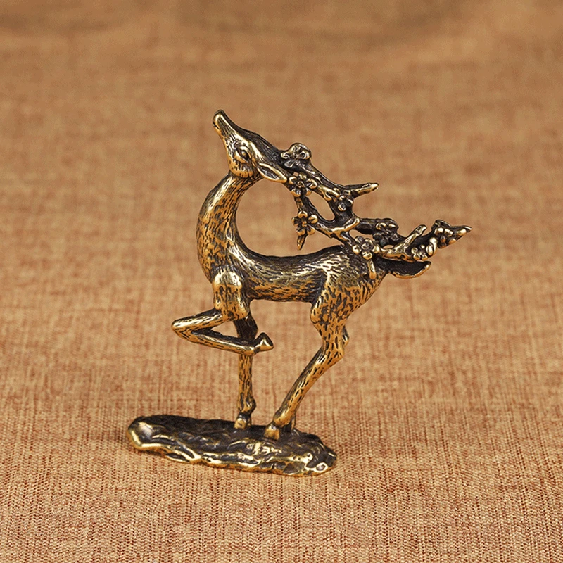 1ks Kreativní Mosaz Mini Jelen Ornament, Vánoční Elk Stolní Dekorace Řemeslo, Ornament, bytové Dekorace, Doplňky