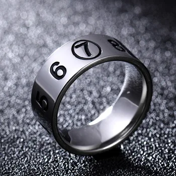 8mm Titanium Ocel Počet Prsten Velikost 7~13 Týden Mistr Logo, Symbol, Přizpůsobit, Prsten Rytý Prsten Vlastní Foto Kroužek