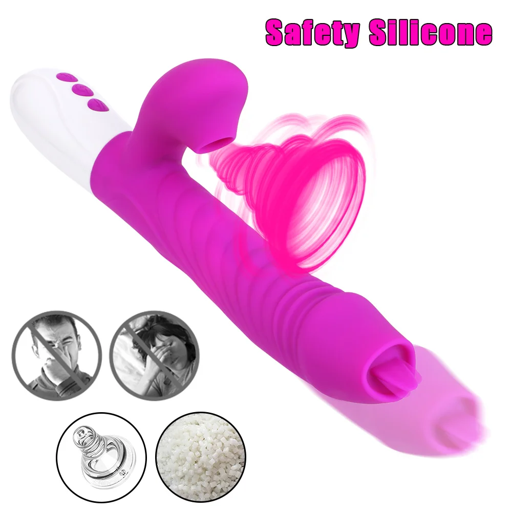 Teleskopické Topení Dildo Vibrátor, 7 Rychlostí Jazyk Lízání Klitorisu G-spot Pochvy Stimulátor Sexuální Hračky Pro Ženy