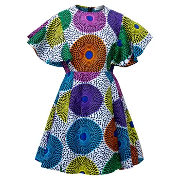 Africké Šaty pro Ženy Strana Nové Módní Fialové Tisku Plášť Femme Africe Šaty Bohaté Bazin Design, Top Mini Šaty