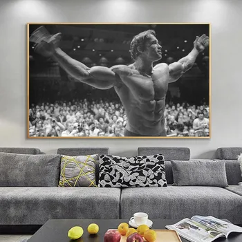 Arnold Schwarzenegger Kulturistika Motivační Umělecké Plátno, Tisk Plakátů a Fitness Inspirativní Obrázek na Pokoji Stěna Dekor
