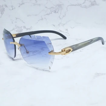 Diamond Cut sluneční Brýle Muži Sawtooth Styl Sluneční Brýle Carter Brýle Dřevo, Kov Odstíny pro Ženy Luxusní bez Obrouček Vintage Brýle