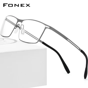 FONEX B Titanové Brýle Rám Muži Semi bez Obrouček dioptrické Brýle Ultralight Krátkozrakost Optické Rámy Bezšroubové Brýle 874