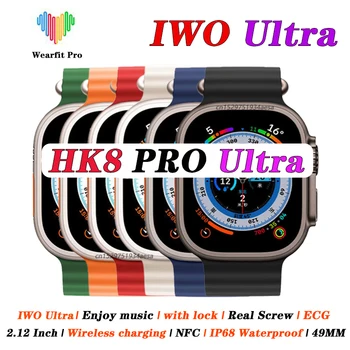HK8 Pro Ultra Chytré Hodinky IWO Ultra Series 8 49mm 2.12 palcový Skutečné HD Displej s Vysokým Obnovovací NFC Smartwatch Muže Sport Fitness Hodinky