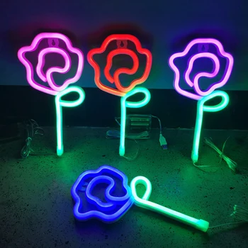 Led Neonové Světlo Znamení Růže Cloud Neon, Nástěnná Lampa Dekor Dárek k Narozeninám Neon Lampa pro Pokoj Domácí Party Svatební Dekorace