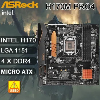 LGA 1151 základní Deska ASRock H170M Pro4 základní Deska Intel H170 DDR4 HDMI, DVI-D Micro ATX Podporuje 7th 6th Gen Intel Core procesory