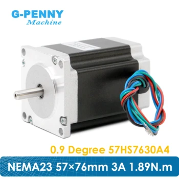 Nové příjezdu! G-penny Nema23 57x76mm Krokový Motor 0.9 ° 1.89 Nm 3A 270Oz-D=6,35 mm 4wires Pro CNC stroje a 3D tiskárny