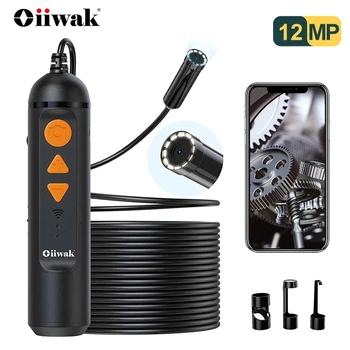 Oiiwak 12MPX Automatickým Ostřením Wi-fi Endoskop Fotoaparát, 5X Zoom Rybaření Potrubí Fotoaparát Boroskop Had IP67 Vodotěsné pro IOS & Android
