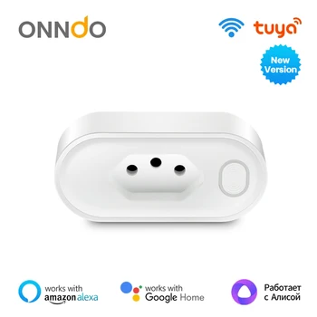 ONNDO Tuya 16/20A Brazílie Standard Wi-fi Smart Plug Inteligentní Život APP Remote Kompatibilní Inteligentní Zásuvka Hlas Pracovat Pro Google Alexa Domů