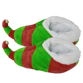 Přezůvky Vánoční Skřítek Plyšové Warmcozy Chlupaté Non Příslušenství Kostým Holiday House Měkké Winterfootwear Penguinxmas Dekorace