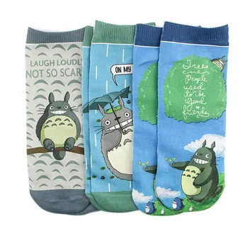 Totoro Ponožka Bez tváře Muž Ponožky Anime Hayao Miyazaki Kreslené obrázky Vytisknout korejské Socken Kreativní Fairydust Bavlněné Ponožky
