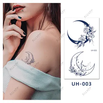 Vodotěsný Dočasné Tetování Šťávy Inkoust Nálepka Moon Rose Květina, Hvězda, Motýl, Ovoce, Gel Dlouhotrvající Falešné Tetování pro Muže, Ženy