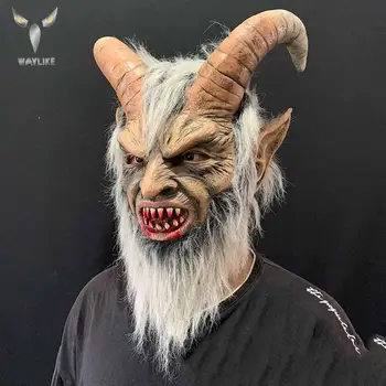 WAYLIKE Halloween Lucifer Latexová Maska pro Dospělé Párty Kostým Maska Horor Karneval Cosplay Party Rekvizity