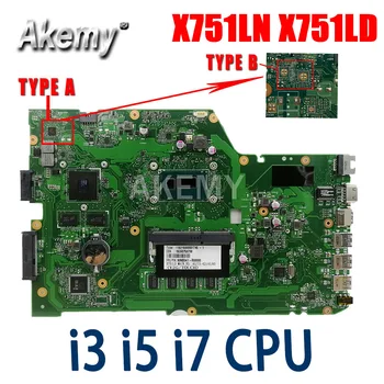X751LN Notebook X751LD základní deska GT820M GT840M GPU I3 I5 I7 CPU 4 GB RAM Pro ASUS X751L X751LJ R752L A751L laptop základní desky